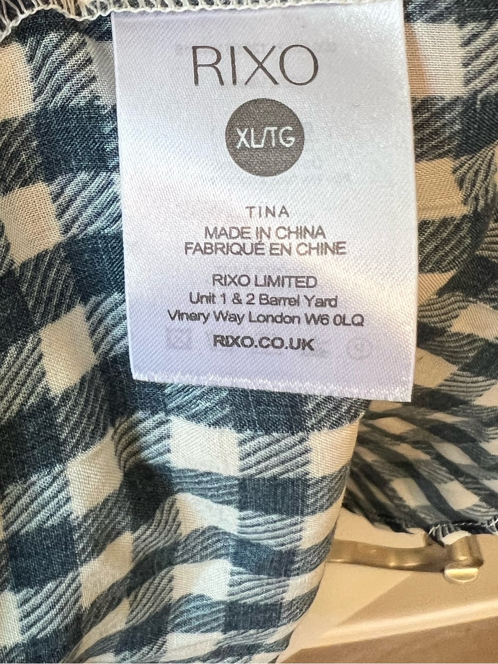 Rixo Tina Navy Gingham Midi Skirt XL - Picture 10 of 16